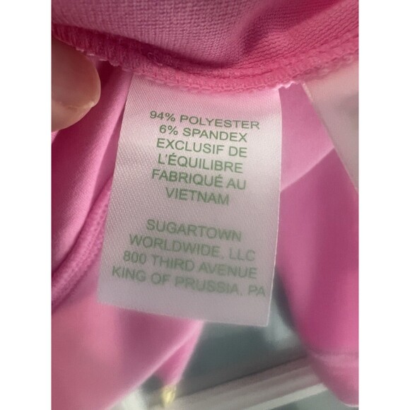 Lilly Pulitzer Larina Velour Zip Up Hoodie Lilac Rose XS - Picture 10 of 10